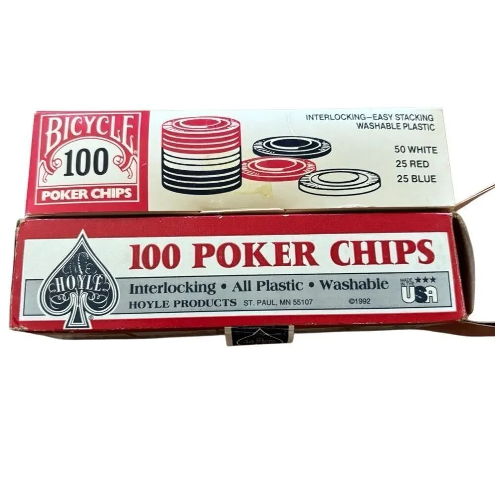 2 Vintage Boxes Of Poler Chips Bicycle Hoyle *New*